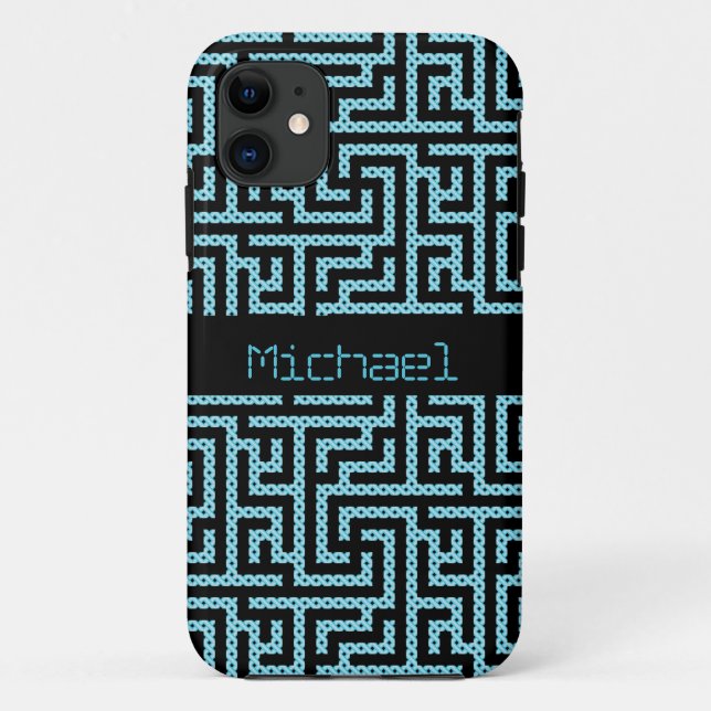 Blue & Black Labyrinth Case-Mate iPhone Hülle (Rückseite)