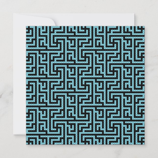 Blue & Black Labyrinth Einladung (Vorderseite)
