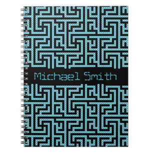 Blue & Black Labyrinth Notizblock