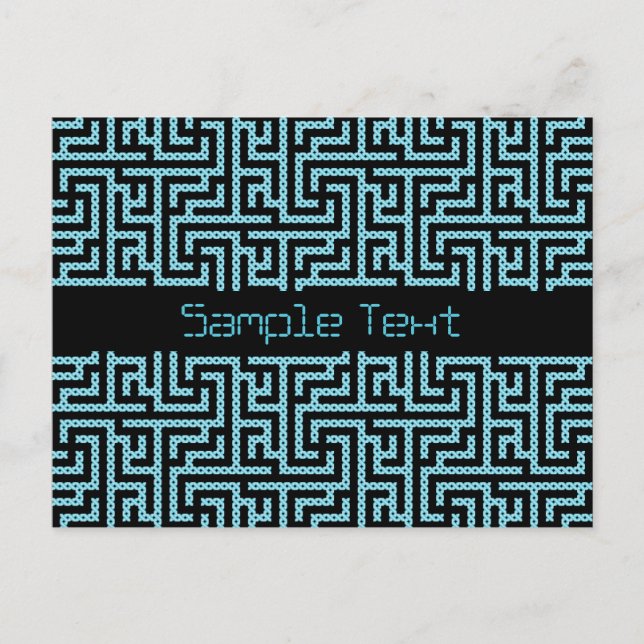 Blue & Black Labyrinth Postkarte (Vorderseite)