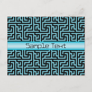 Blue & Black Labyrinth Postkarte