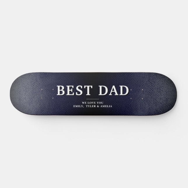 Blue Black Leather Best Vater Vatertag Skateboard (Horizontal)