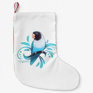 Blue Black Masked Lovebird Kleiner Weihnachtsstrumpf