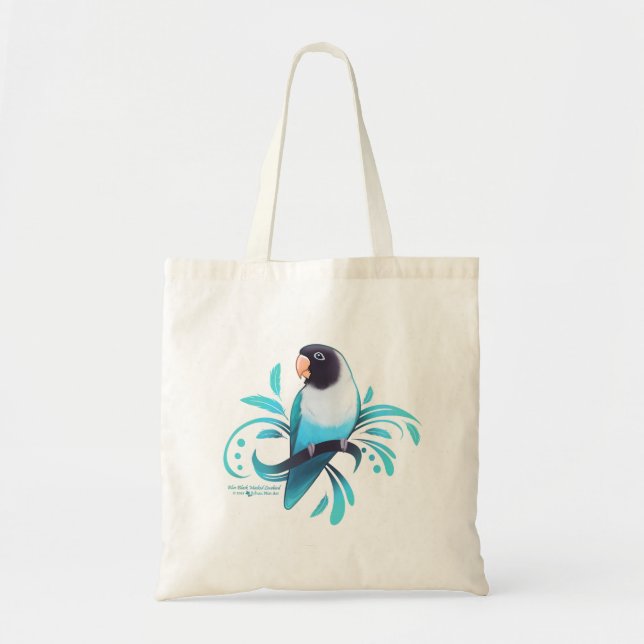 Blue Black Masked Lovebird Tragetasche (Vorne)
