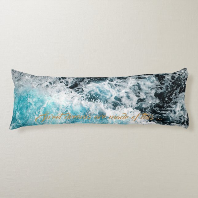 Blue Black Ocean Waves Hawaii individuell anpassba Seitenschläferkissen (Vorderseite)