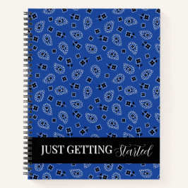 Blue & Black Paisley Spiral Notebook Notizbuch