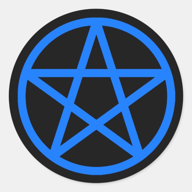 Blue Black Pentagramm Solid Sticker (Vorderseite)