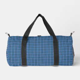 Blue Black Plaid Classic Pattern Duffle Bag