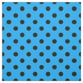 Blue Black Polka Dots Textile Stoff