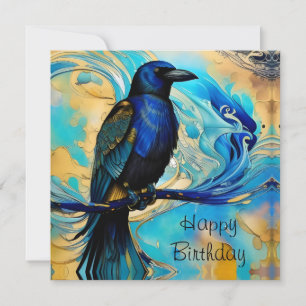 Blue Black Raven, Blue und Gold abstrakter Geburts
