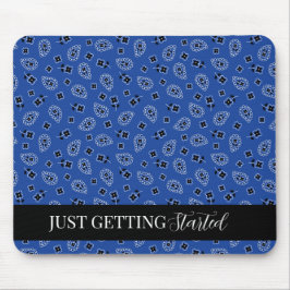 Blue & Black Small Paisley Mouse Pad Mousepad