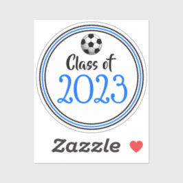 Blue & Black Soccer Class Year Abschluss Aufkleber