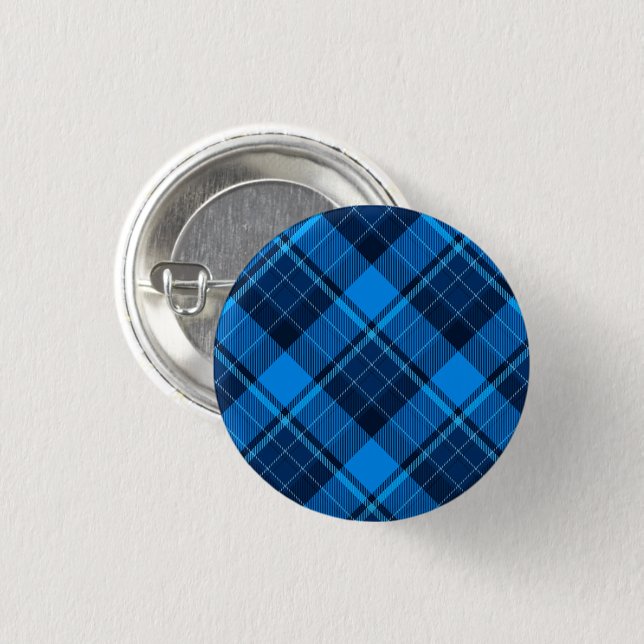 Blue Black Tartan Button (Vorne & Hinten)