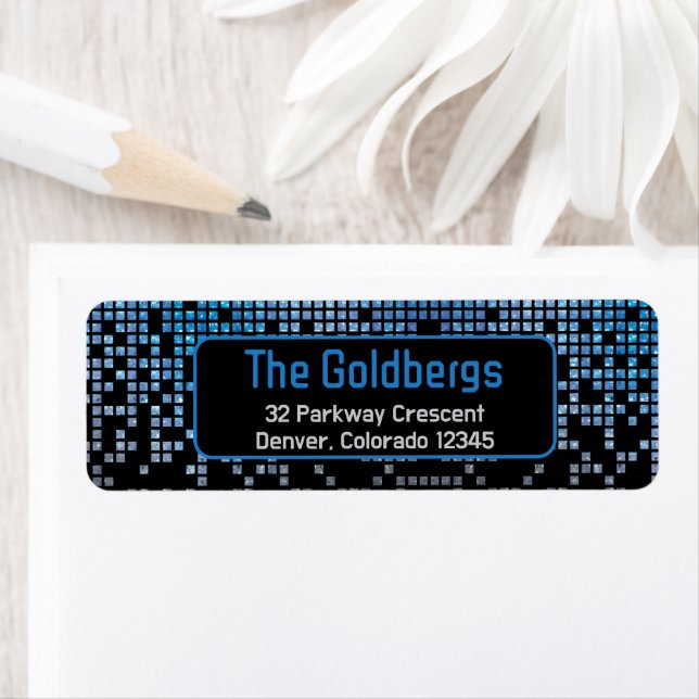 Blue Black Video Game Gamer Bar Mitzvah Adresse (Insitu)