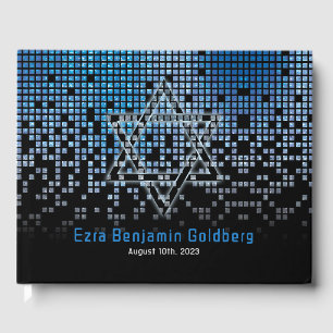 Blue Black Video Game Gamer Bar Mitzvah Gästebuch