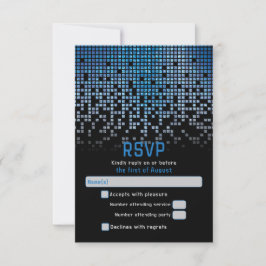 Blue Black Video Game Gamer Bar Mitzvah RSVP Karte