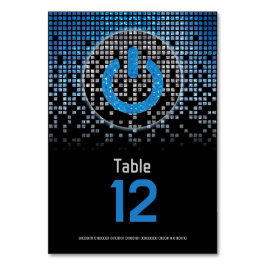 Blue Black Video Game Gamer Bar Mitzvah Tischnummer