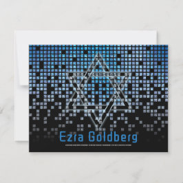 Blue Black Video Gamer Bar Mitzvah Vielen Dank Dankeskarte