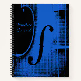 Blue Black Violin Music Lesson Practice Journal Notizbuch