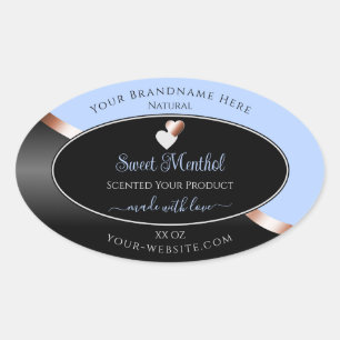 Blue Black Wavy Rose Gold Hearts Étiquettes de pro