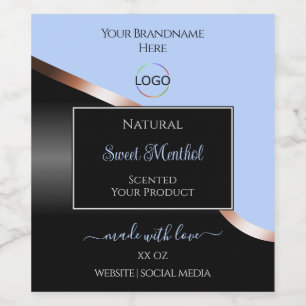 Blue Black Wavy Rose Gold mit Logo-Produktkennzeic Weinetikett