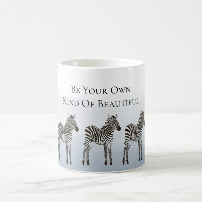 Blue Black Zebras Be Your Own Kind of Beautiful Kaffeetasse (Mittel)