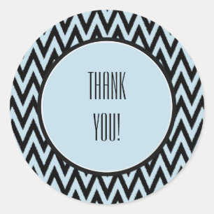 Blue Black Zickzack Runder Aufkleber