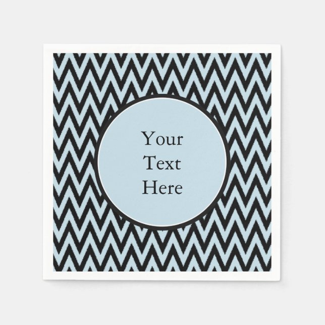 Blue Black Zickzack Serviette (Vorderseite)