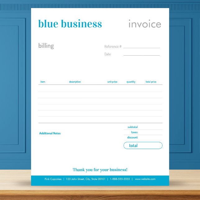 Blue Blank Order Form oder Rechnung Notepad Notizblock (Von Creator hochgeladen)