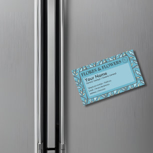 Blue Blätter Bilingual Magnetische Visitenkarte
