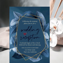 Blue Blätter Gold Frame Hochzeitempfang
