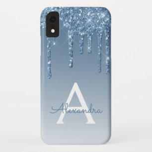 Blue Bling   Luxus Sparkle Glitzer Monogram Case-Mate iPhone Hülle
