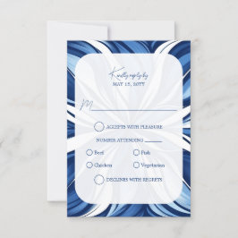Blue Bliss Bio floral UAWG RSVP Karte