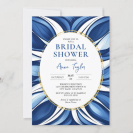 Blue Bliss Bio florales Brautparty Einladung