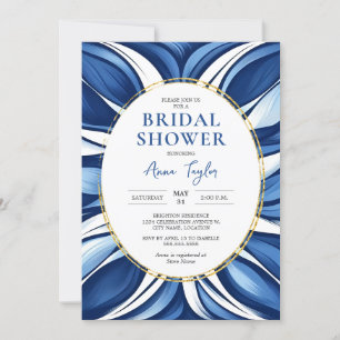 Blue Bliss Bio florales Brautparty Einladung