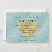 Blue Bliss Gold Heart Babydusche