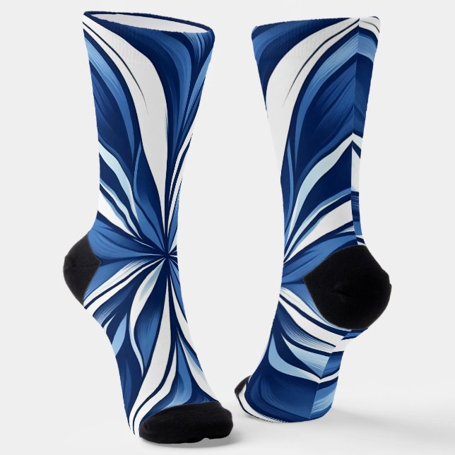 Blue Bliss Organic Floral Socken (Gewinkelt)