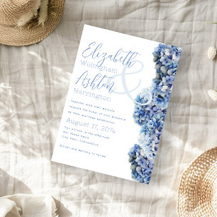 Blue Bliss Wedding Full Names of Couple Einladung
