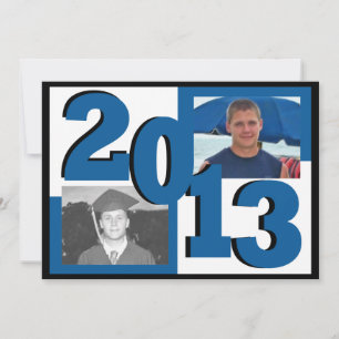 Blue Block Grad Foto 2013 Einladung