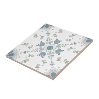 Blue Bloom Mandala Tile Fliese