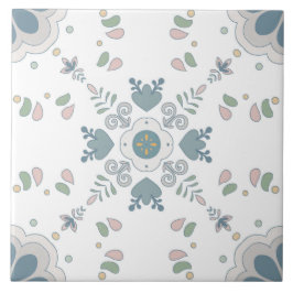 Blue Bloom Mandala Tile Fliese