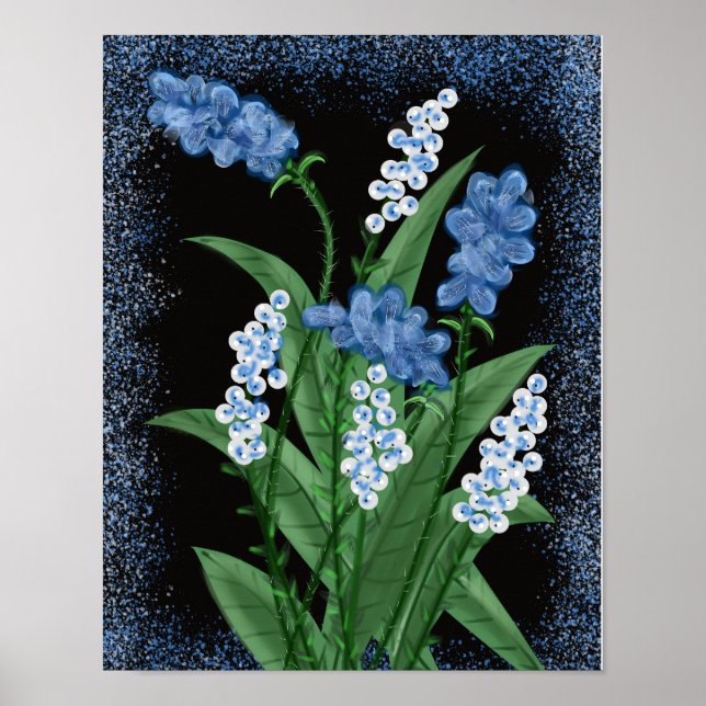 Blue Blooms Poster (Vorne)