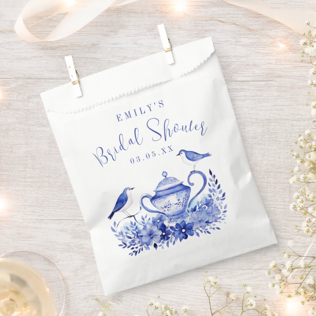 Blue Blossom Brautparty Serene Blue Floral Geschen Geschenktütchen (Ausgeschnitten)