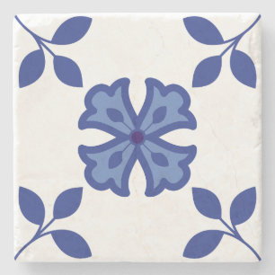 Blue Blossom Elegance Steinuntersetzer