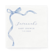 Blue Blow Ribbon Baby Dusche