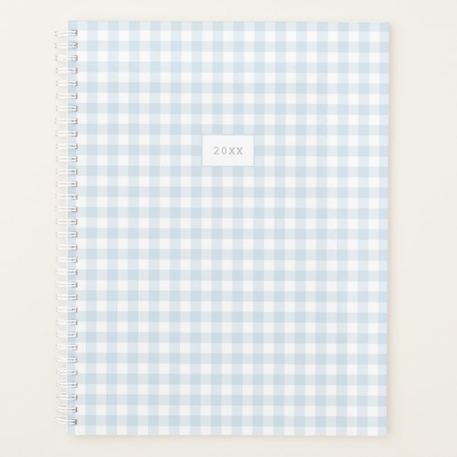 Blue Blue Blue Gingham Custom Year Planer (Vorderseite)