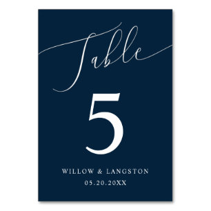 Blue Blue Minimal Hochzeit Tischnummer