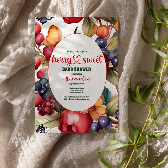 Blue Blueberry Berry Sweet Baby Dusche Einladung (Von Creator hochgeladen)