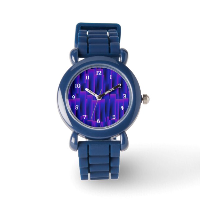 Blue Blueberry Fun Kinder Armbanduhr (Vorderseite)