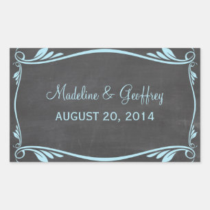 Blue Blüh Chalkboard Wedding Stickers